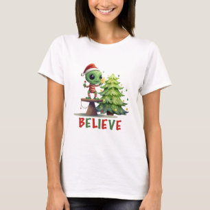 Alien och Julgran T Shirt