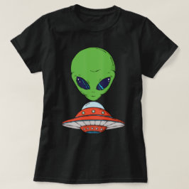 Alien och rymdskepp t shirt