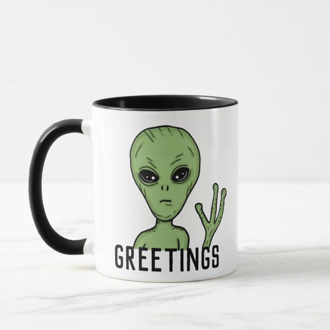Alien och UFO Hälsning Mugg (Vänster)