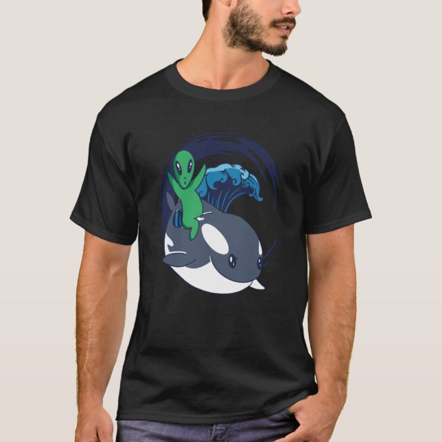 Alien Orca Whale Extraterrestrials  Alien Orca T Shirt (Framsida)