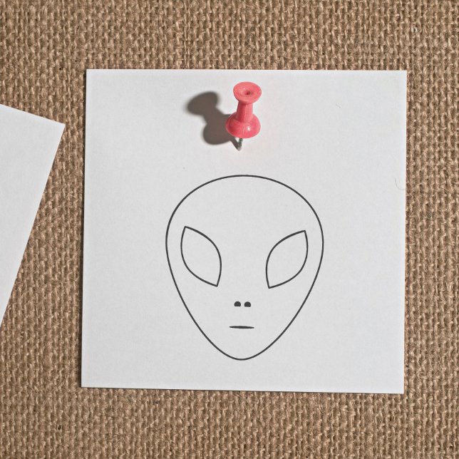 Alien Outline Rubber Frimärke Stämpel (Alien Outline Rubber Stamp)