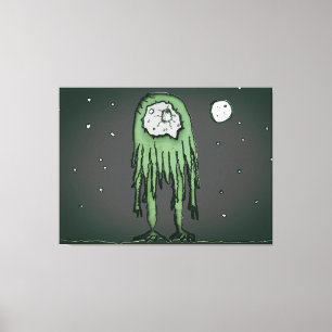 Alien på månlandskapet teckning canvastryck