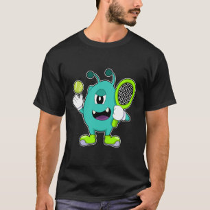 Alien på Tennis med Tennis racket T Shirt