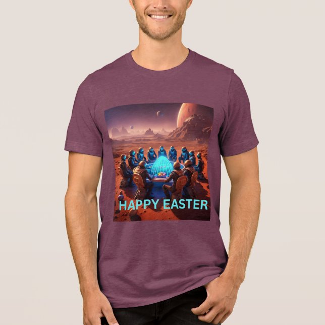Alien påsk basket och ägg t shirt (Framsida)