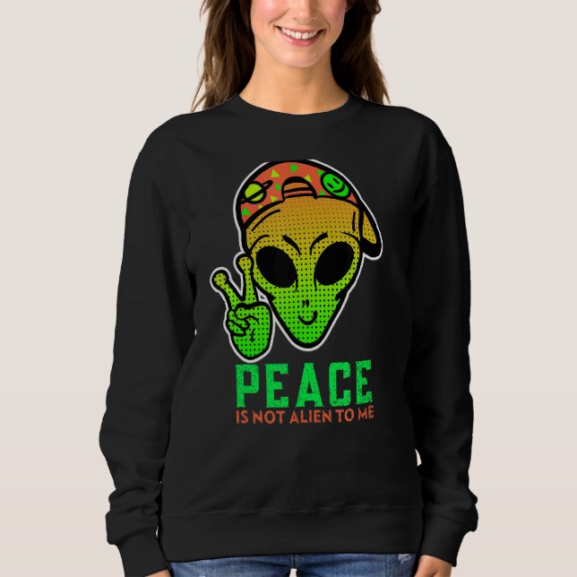 Alien Peace Coola Cute Ufo Birthday T Shirt (Framsida)