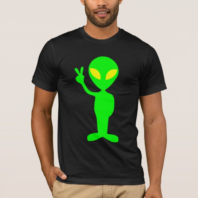 ALIEN Peace FUNNY T-SHIRT (Framsida)
