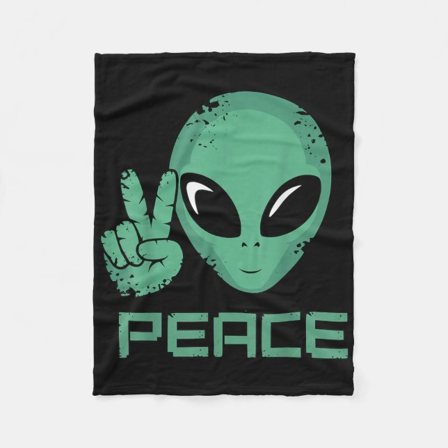 Alien Peace Hippie Ufo Fleecefilt (Framsidan)
