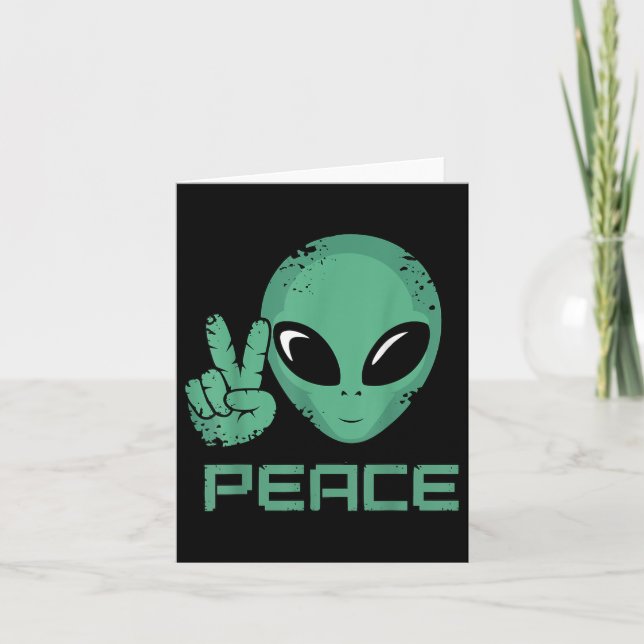 Alien Peace Hippie Ufo Kort (Framsida)