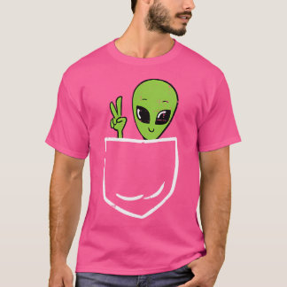 Alien Peace Pocket Ufo Extraterrestrial Space Mana T Shirt