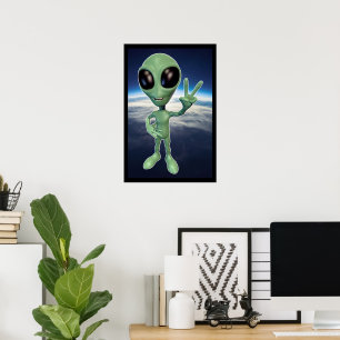 Alien - Peace V-tecken Poster