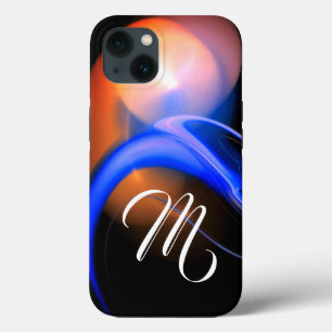 ALIEN PEARL MONOGRAM Rosa Blue Fractal Swirls