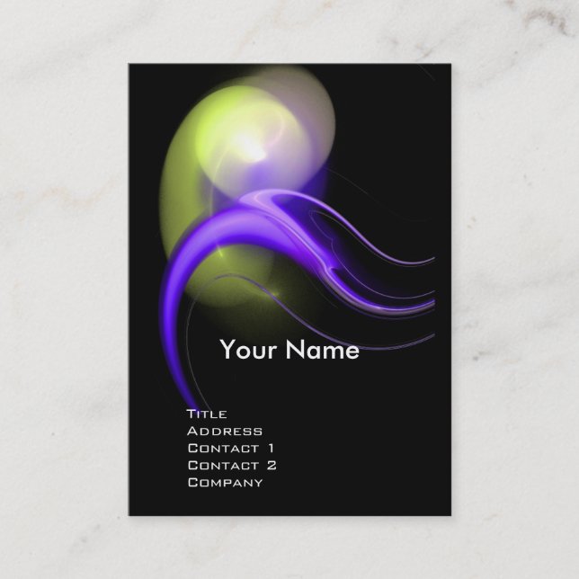 ALIEN PEARL MONOGRAM Vibrant Black violet Visitkort (Framsida)