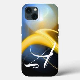 ALIEN PEARL MONOGRAM Vit Gult Fractal Swirls