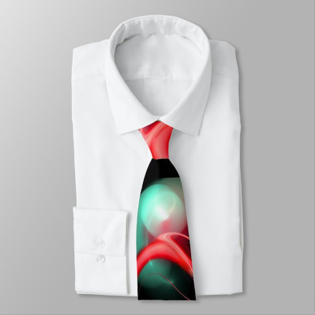 ALIEN PEARL Red Grönt Fractal Swirls in Black Slips (Bunden)