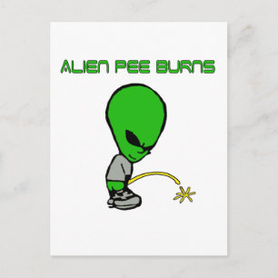 Alien Pee Burns Vykort