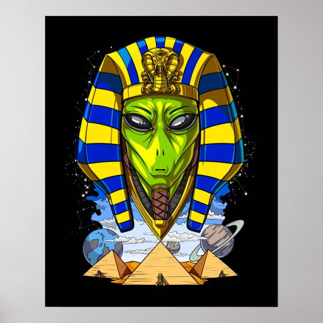 Alien Pharaoh Egypten Tutankhamun Ancient Annunaki Poster (Framsidan)