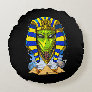 Alien Pharaoh Egypten Tutankhamun Ancient Annunaki Rund Kudde