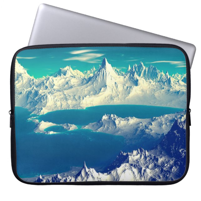 Alien Planet - 3D-datorkonst. Sten och Laptop Fodral (Framsidan)