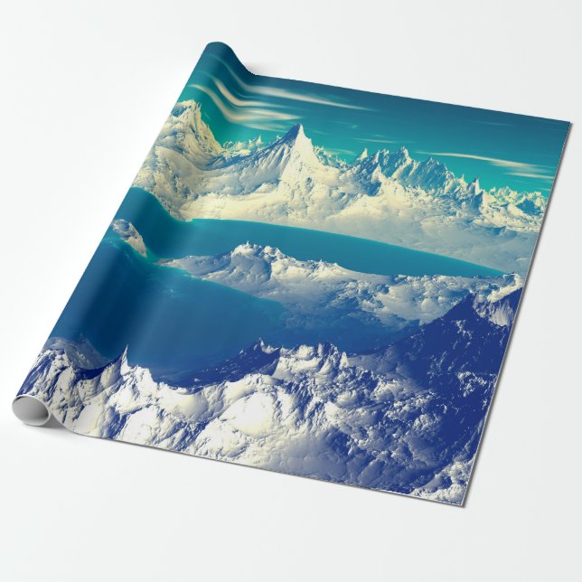 Alien Planet - 3D-datorkonst. Sten och s Presentpapper (Utrullad)