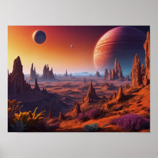 Alien Planet liggande Poster
