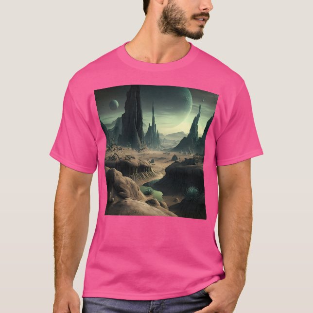 Alien Planet liggande T Shirt (Framsida)
