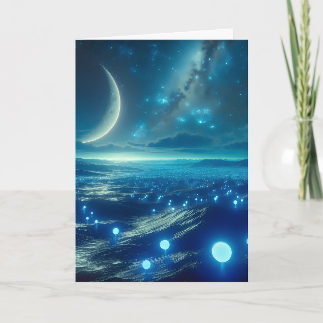 Alien Planet och Alien LIfeforms in Blue Kort (Framsida)