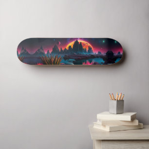 Alien planet Setting Måne Mini Skateboard Bräda 18,5 Cm