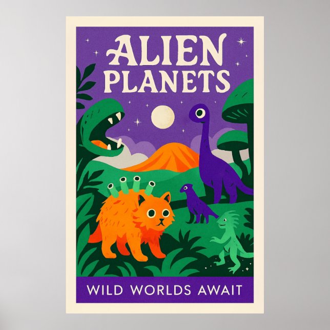Alien Planets: Wild Worlds Await Poster (Framsidan)