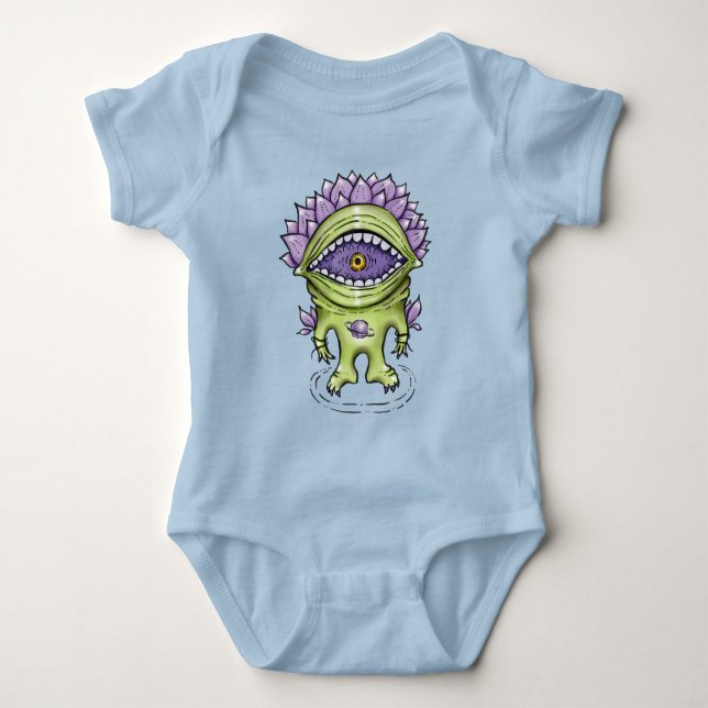 Alien Plant Character - Konstig Astronaut Creature T Shirt (Framsida)