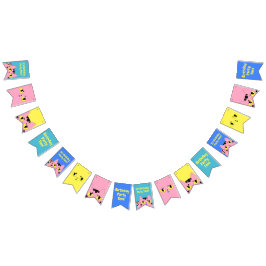 Alien Pocket Cat Rosa Tecknad Kitten Vimplar