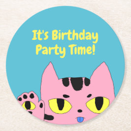 Alien Pocket Cat Underlägg Papper Rund