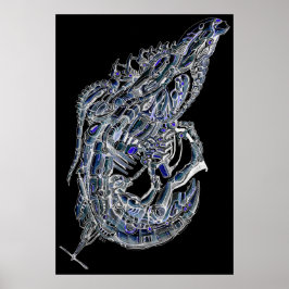 Alien prawn bläck art poster