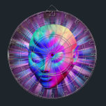 Alien Psychedelic Meditation Darttavla<br><div class="desc">Konstig,  Mystic och Psychedelic Alien Porträtt på Cosmos. Han verkar ha telefonkontakt med andra världar. 3D Digital Art under exklusiv BluedarkArt Copyright.</div>