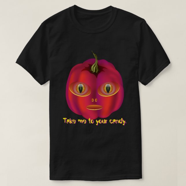 Alien Pumpkin Halloween T Shirt (Design framsida)