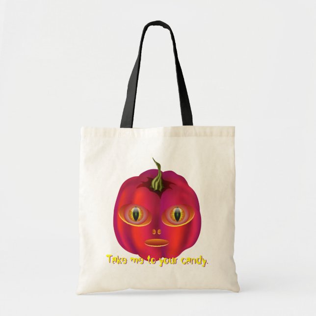 Alien Pumpkin Halloween Tygkasse (Framsidan)