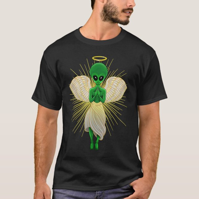 Alien Rapture Extraterrestrial Angel For UFO Lover T Shirt (Framsida)