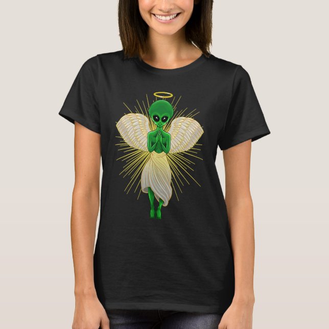 Alien Rapture Extraterrestrial Angel For UFO Lover T Shirt (Framsida)