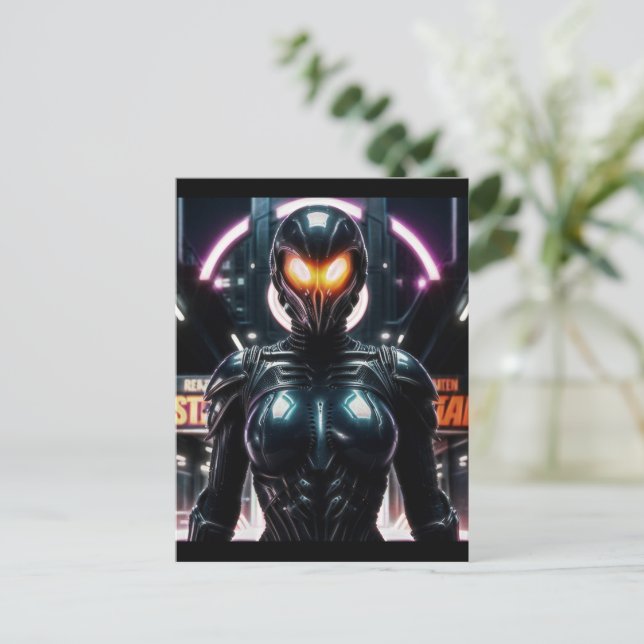 Alien Raven 08 Vykort (Stående Fram)