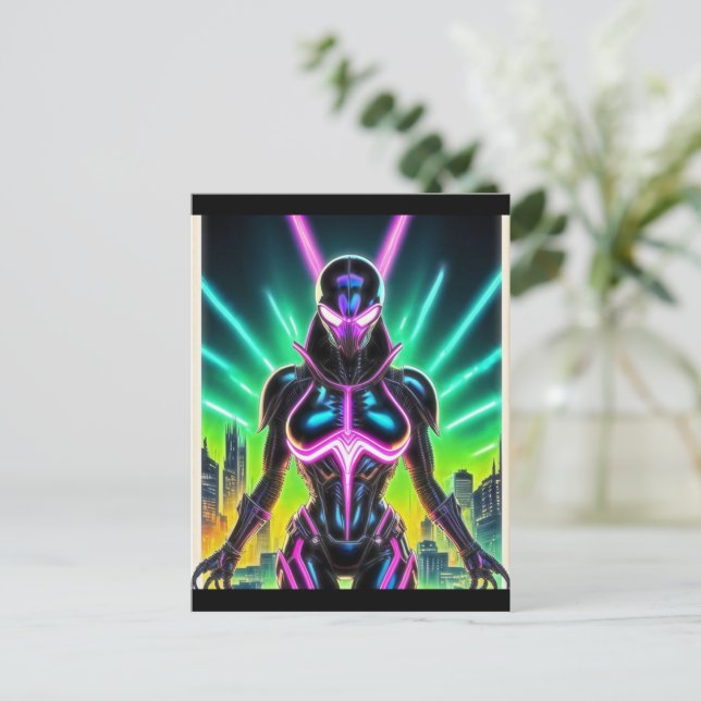 Alien Raven 09 Vykort (Stående Fram)