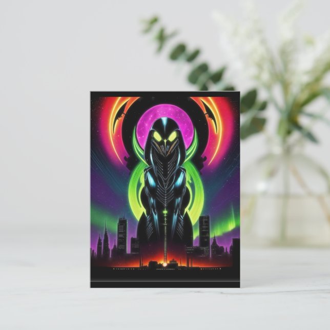 Alien Raven 13 Vykort (Stående Fram)