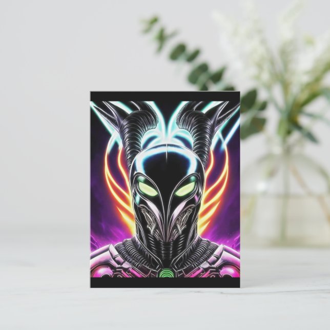 Alien Raven 18 Vykort (Stående Fram)