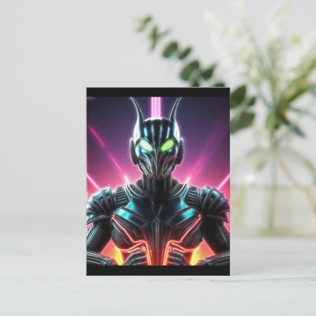 Alien Raven 23 Vykort (Stående Fram)