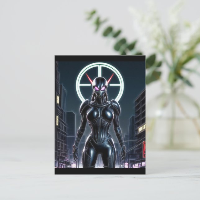 Alien Raven 24 Vykort (Stående Fram)
