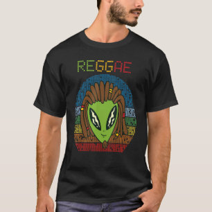 Alien Reggae Retro Jamaica Rasta Souvenir Rastafar T Shirt