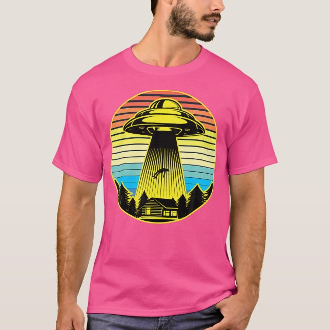 Alien Retro Ufo Ufo T Shirt (Framsida)
