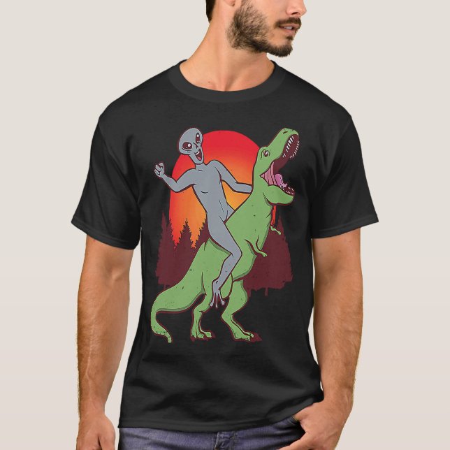 Alien Rex Dinosaur ExtraterRestals Alien Rex T Shirt (Framsida)