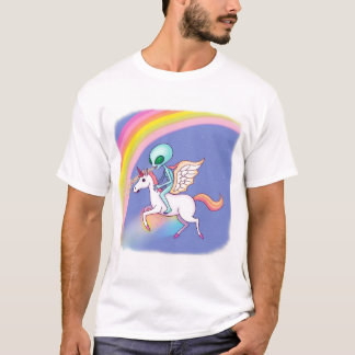 Alien riding a Pegasus T Shirt