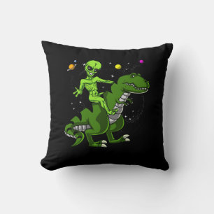 Alien Riding T-Rex Dinosaur Space UFO Kudde