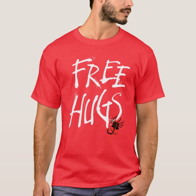 Alien Romulus Xenomorph Facehugger Free Hugs Pullo T Shirt (Framsida)