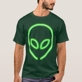 Alien Rymd Grön UFO SciFi Retro 70-tal Fickstorlek T Shirt